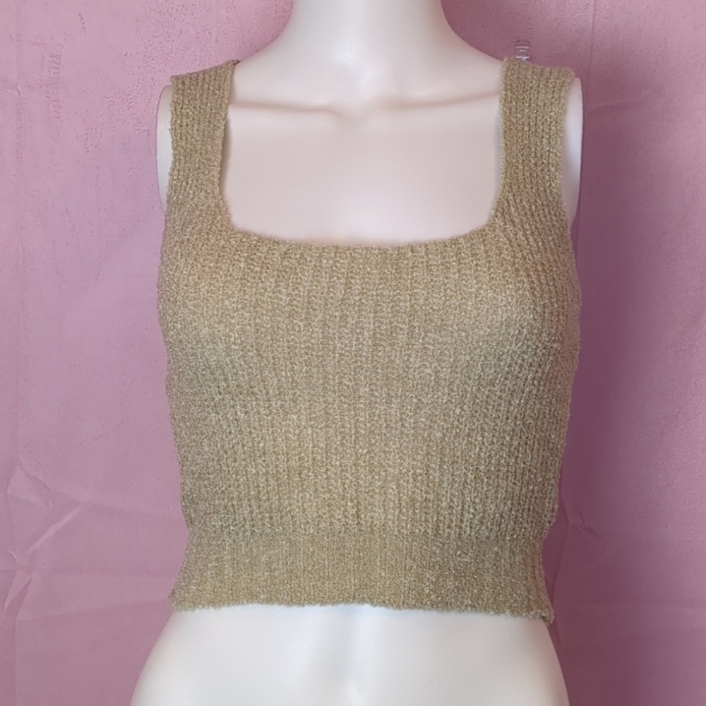 I Saw It First ASOS Cozy Neutral Knitted Crop Top in Stone size UK 8 US 4